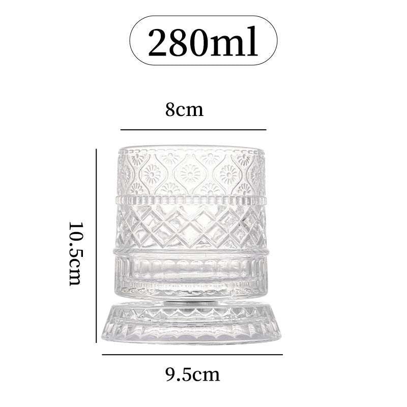 Rotatable whiskey glass - set of 6