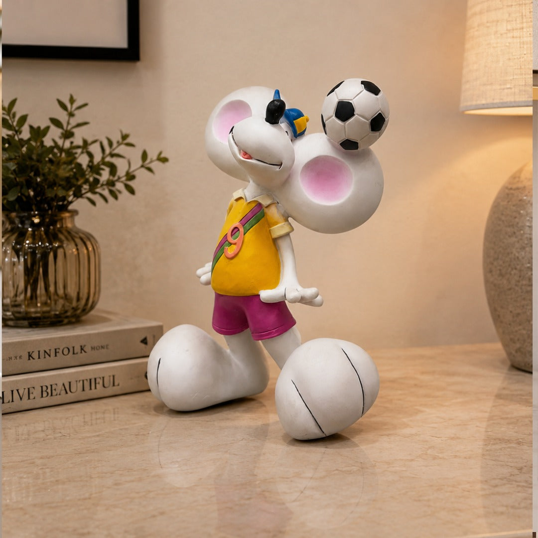 Playful Soccer Mouse Tabletop Decor