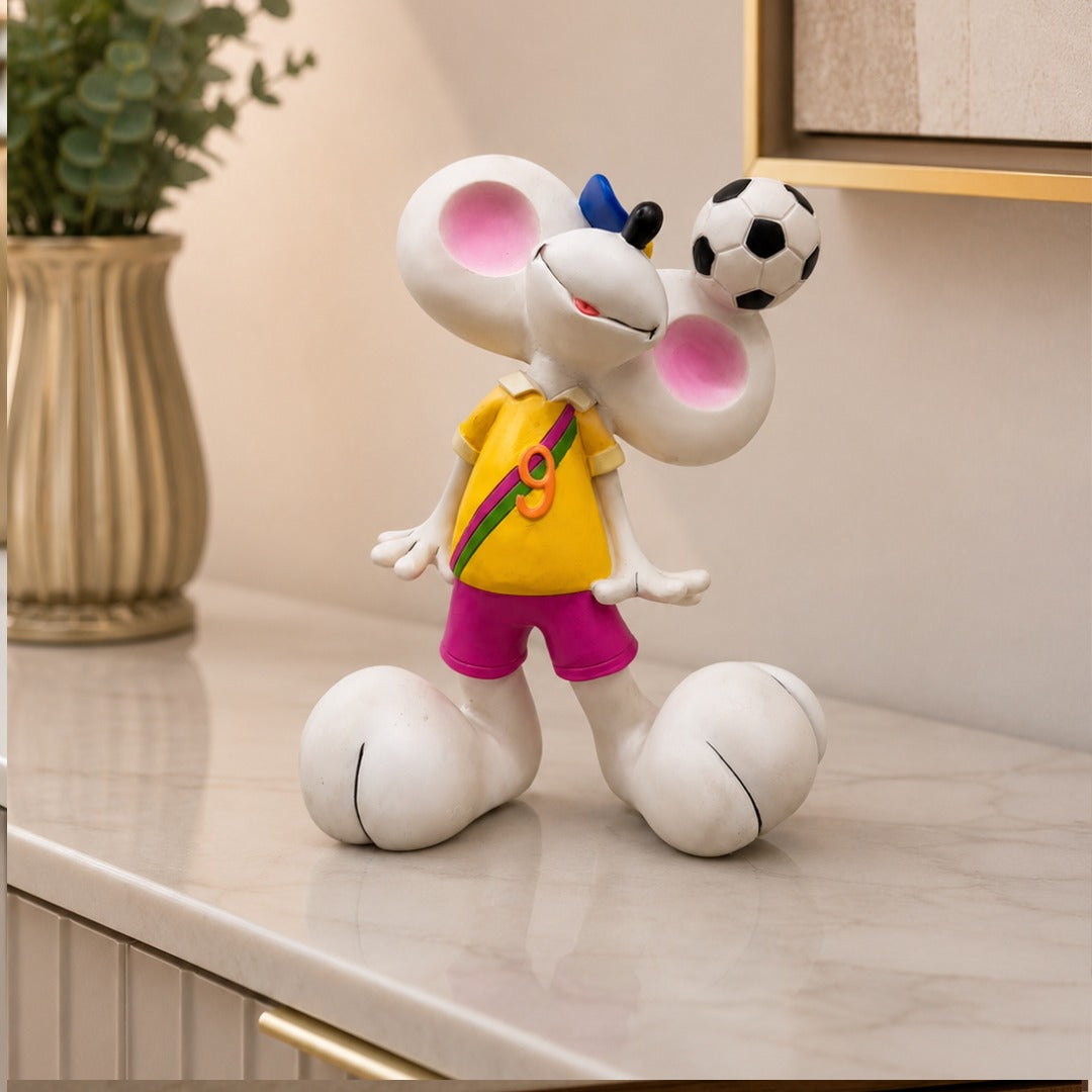 Playful Soccer Mouse Tabletop Decor