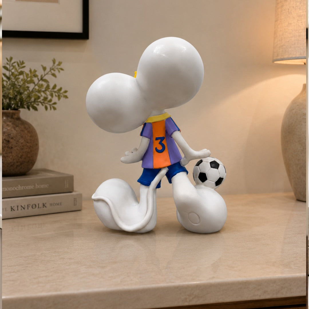 Playful Soccer Mouse Tabletop Decor