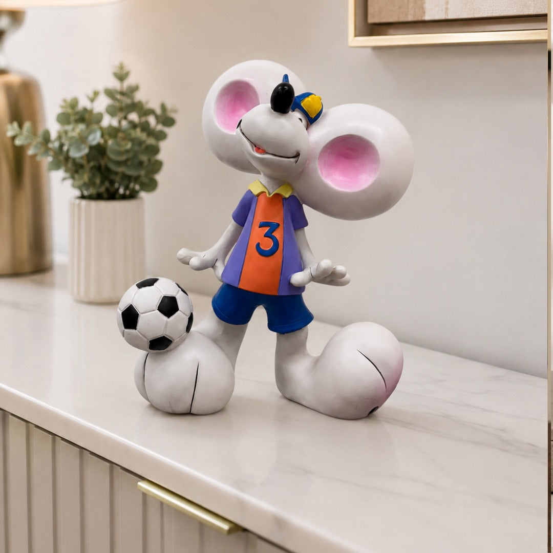Playful Soccer Mouse Tabletop Decor