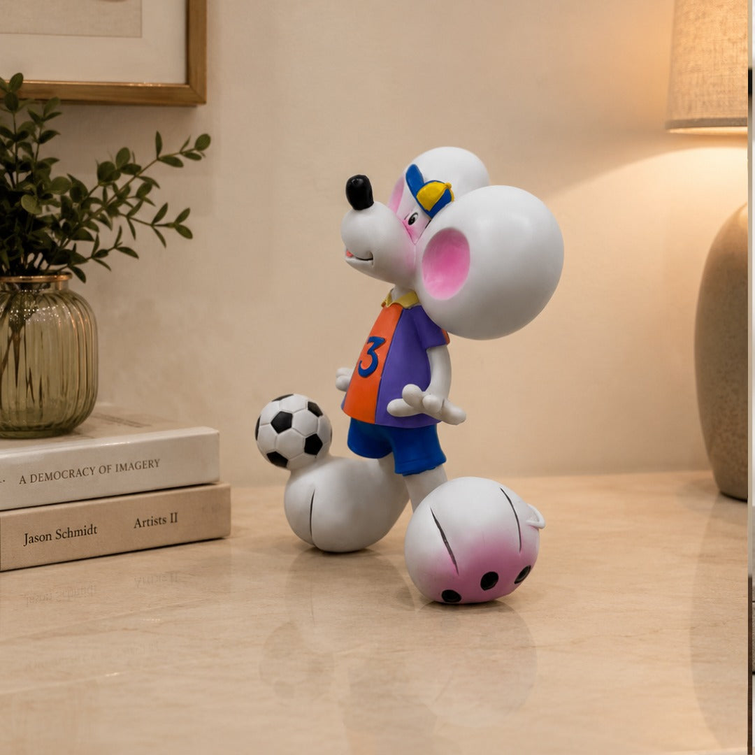 Playful Soccer Mouse Tabletop Decor