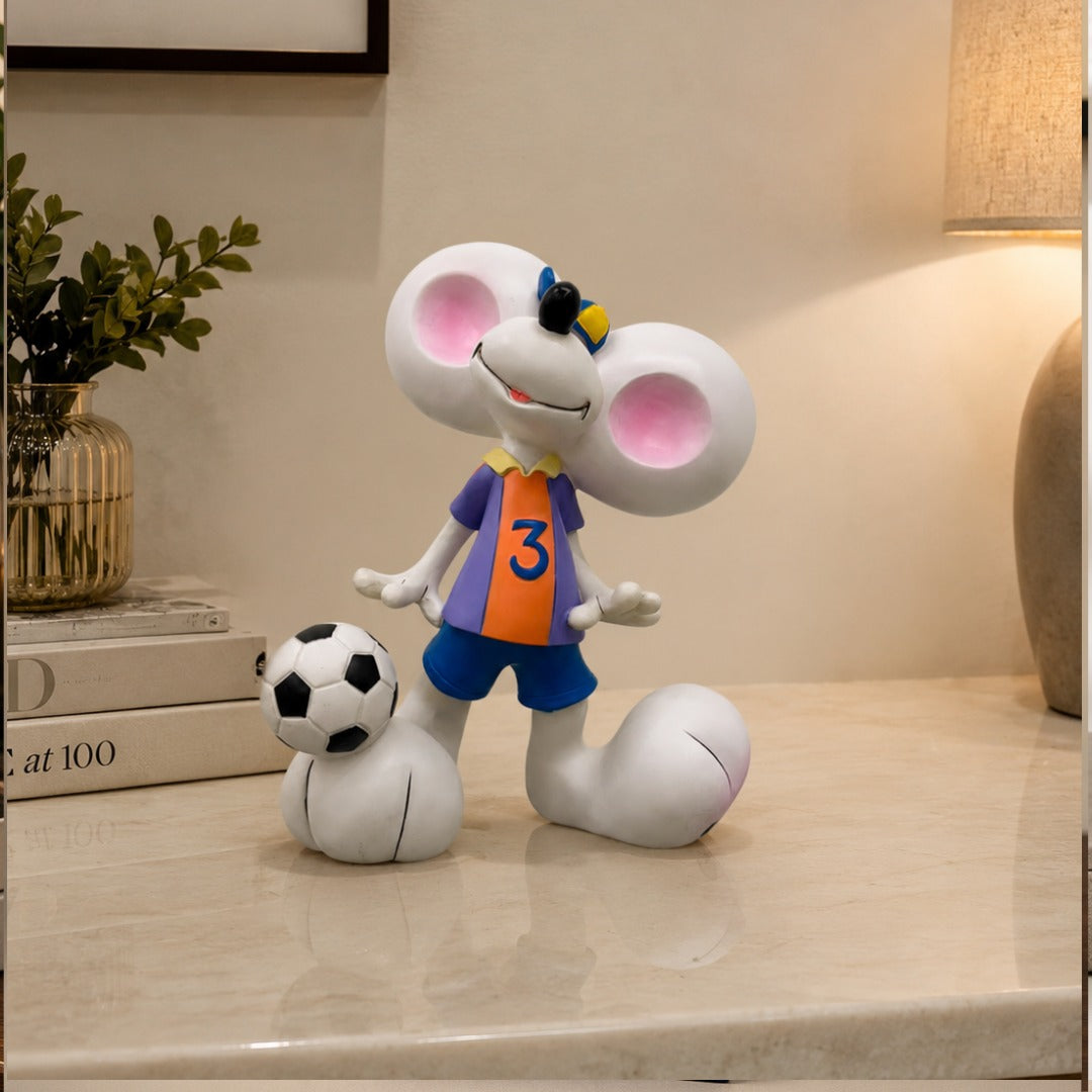 Playful Soccer Mouse Tabletop Decor