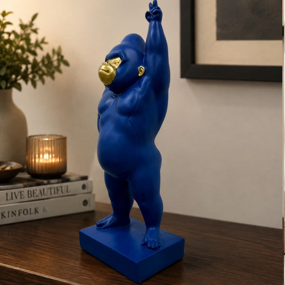 Blue Gold Gorilla Decor