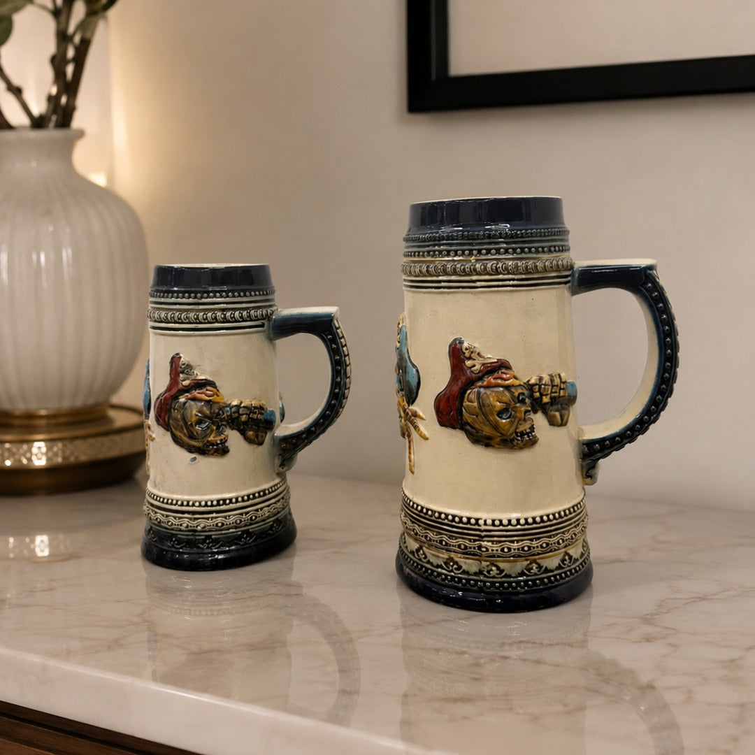 skull Ceramic Beer Stein Mug