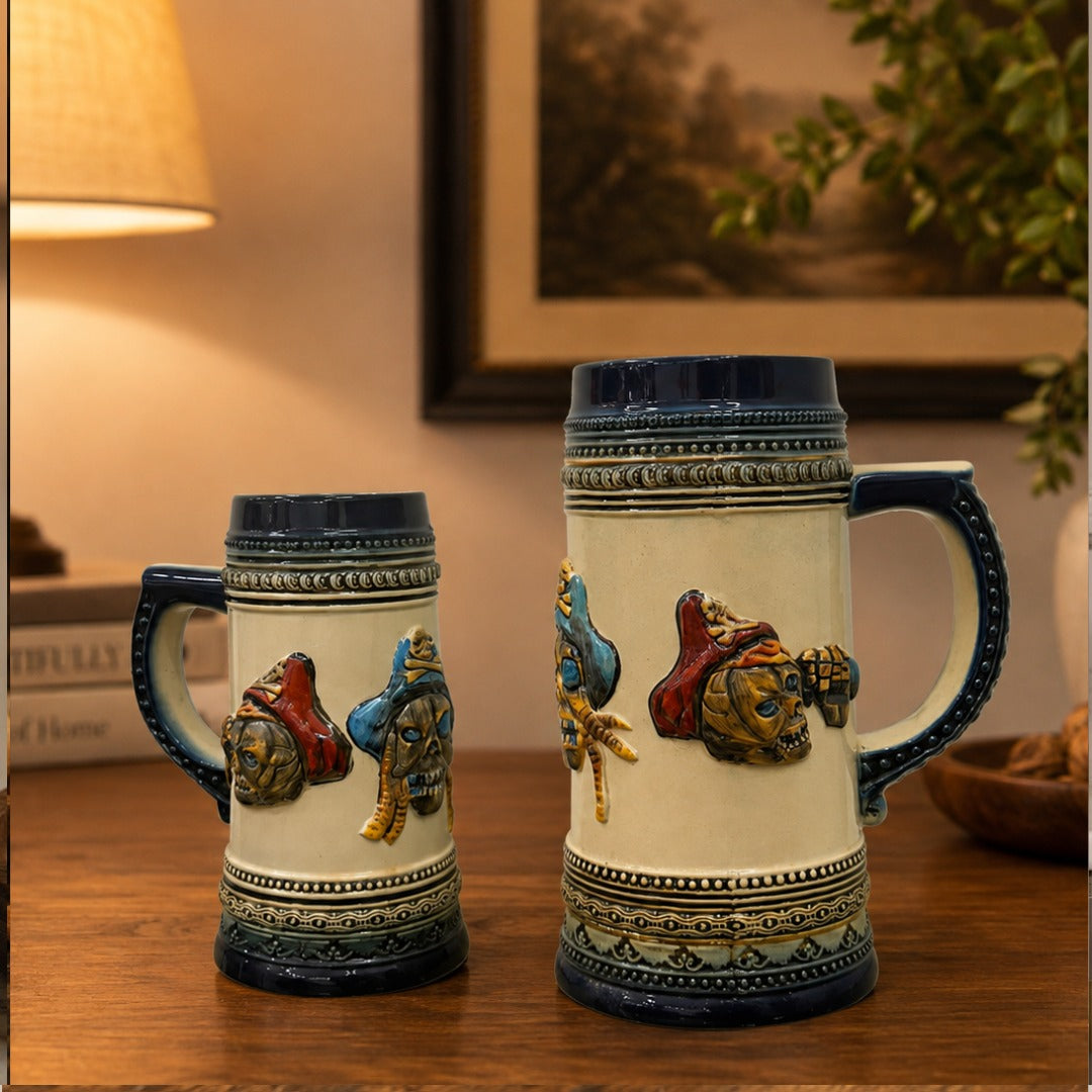 skull Ceramic Beer Stein Mug