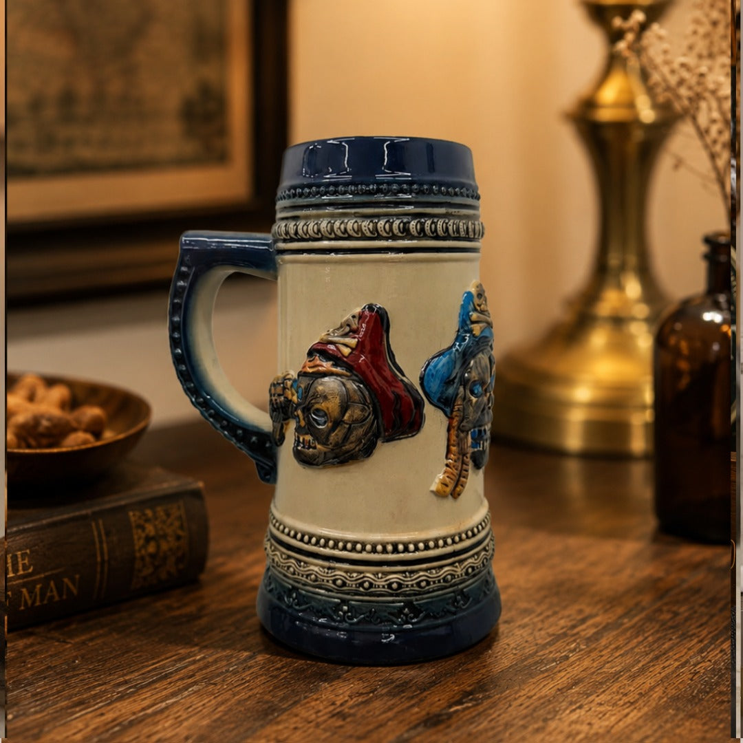 skull Ceramic Beer Stein Mug