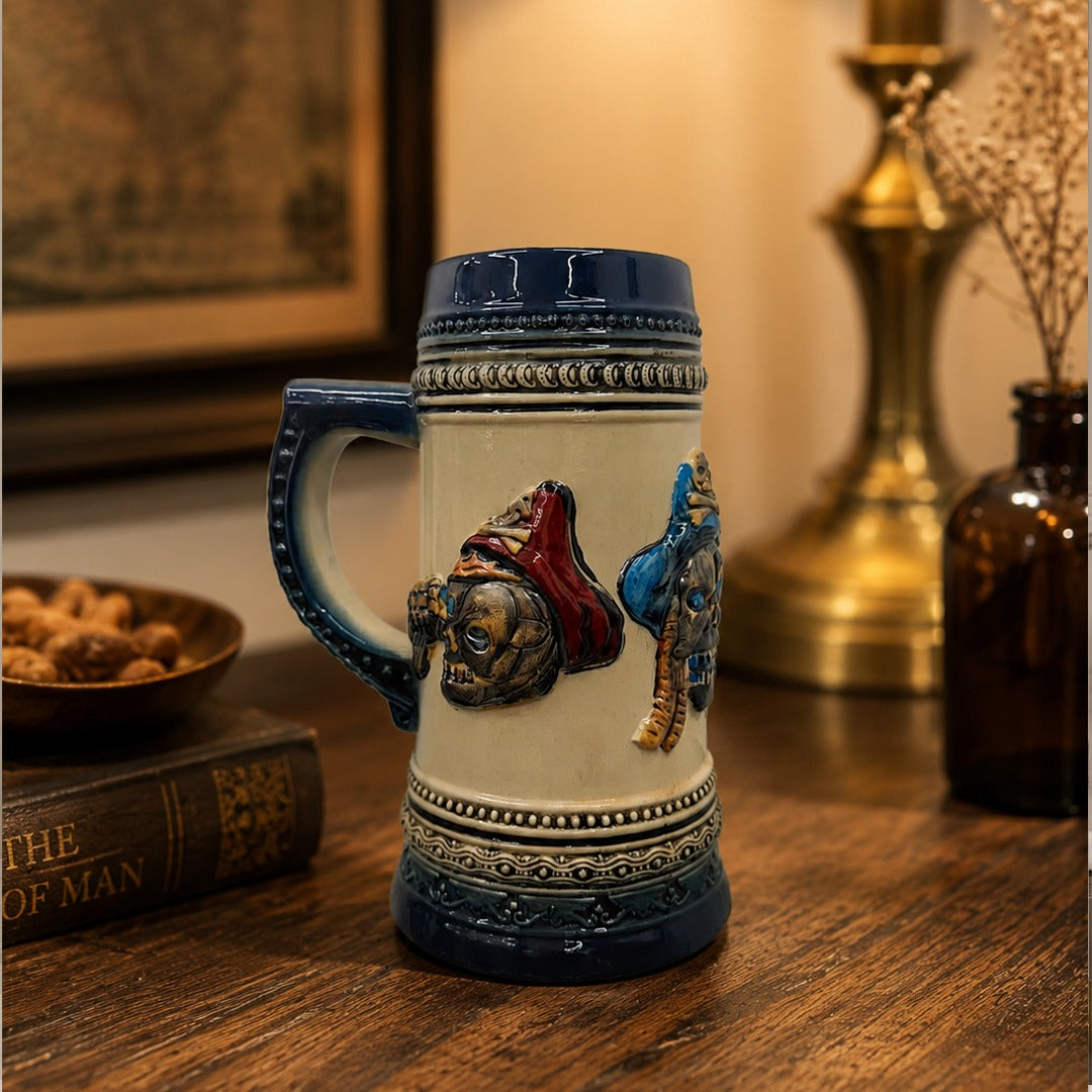 skull Ceramic Beer Stein Mug