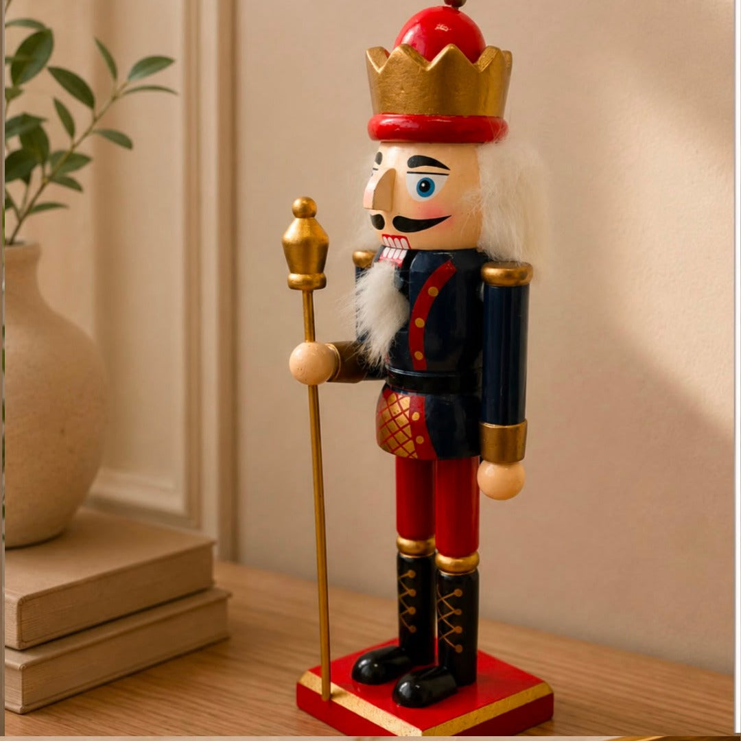 Royal Red & Navy Nutcracker Figurine