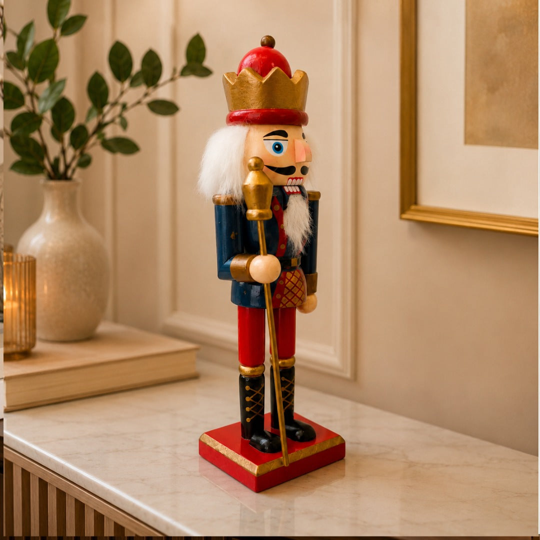 Royal Red & Navy Nutcracker Figurine
