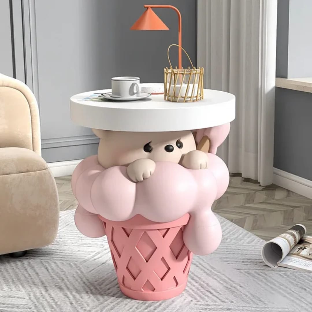 Melting Ice Cream Cone Bear Side Table - Imported