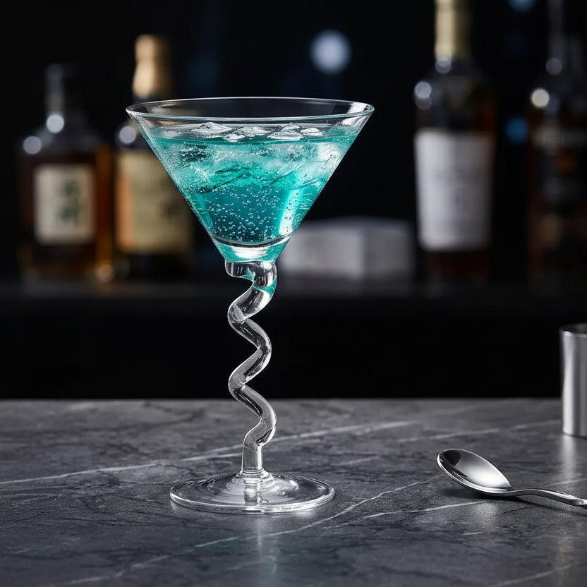 Twisted Stem Martini Glass - Set Of 2