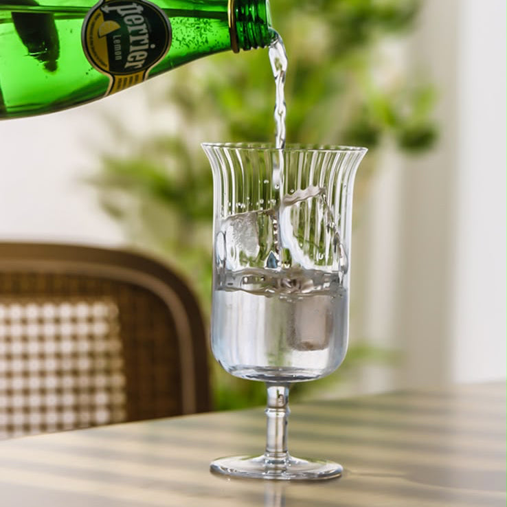 Striped Short Stem Multiuse Glass -  Set Of 2