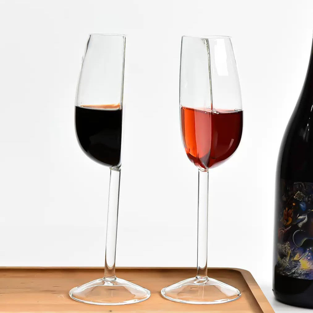 Half-Cut Wine Glass - Set Of 2