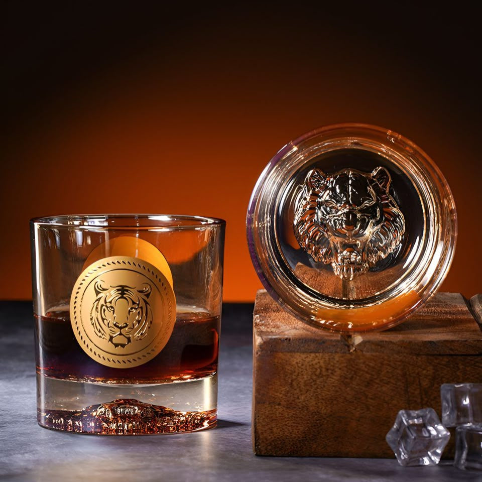 Animal Medallion Whiskey Glass - Set of 6