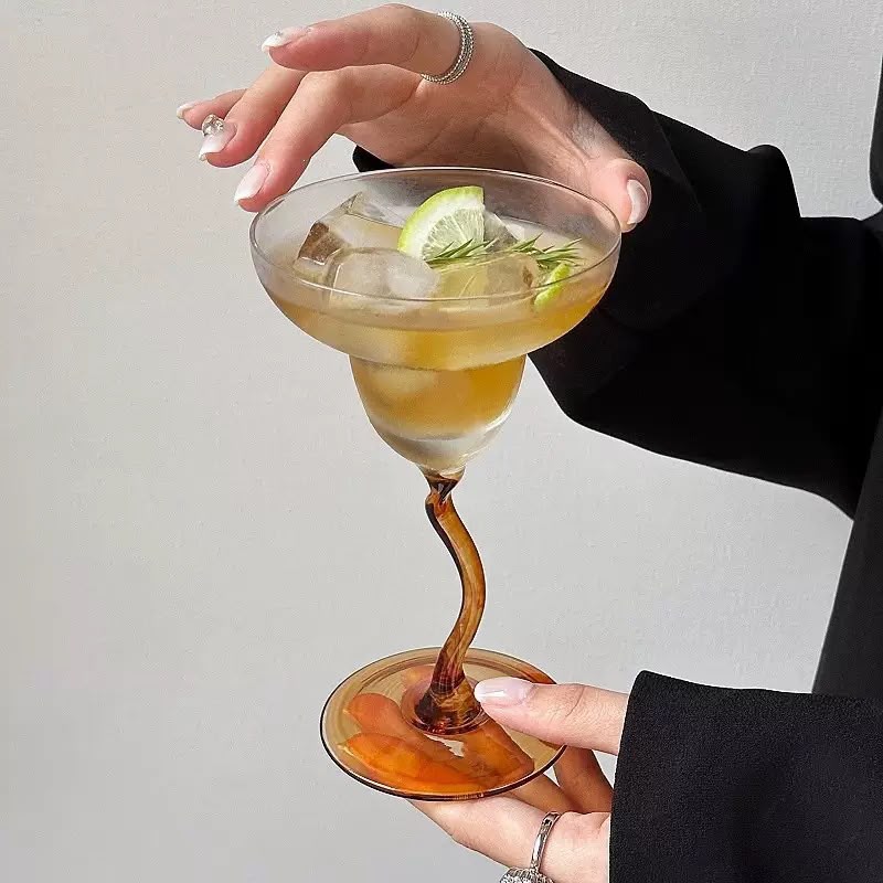 Colored Stem Margarita Glass - Set Of 2
