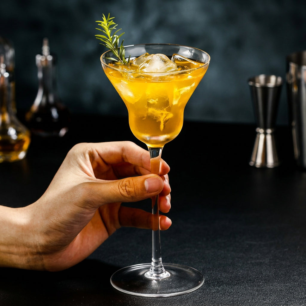 Unique-Shaped Long Stem Cocktail Glass - Set Of 2