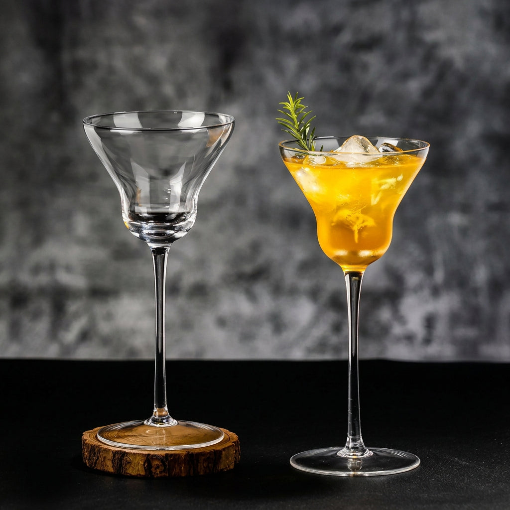 Unique-Shaped Long Stem Cocktail Glass - Set Of 2