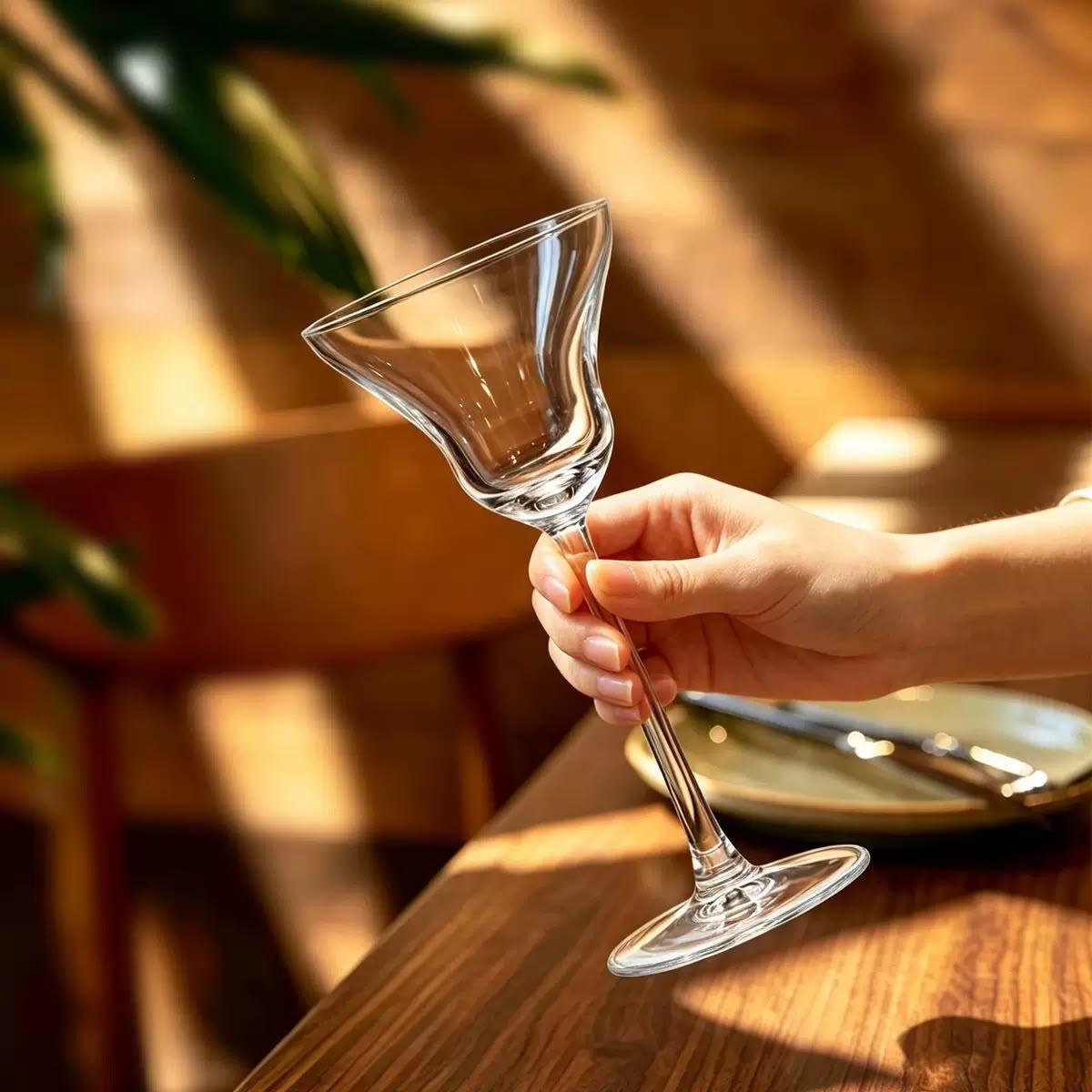 Unique-Shaped Long Stem Cocktail Glass - Set Of 2