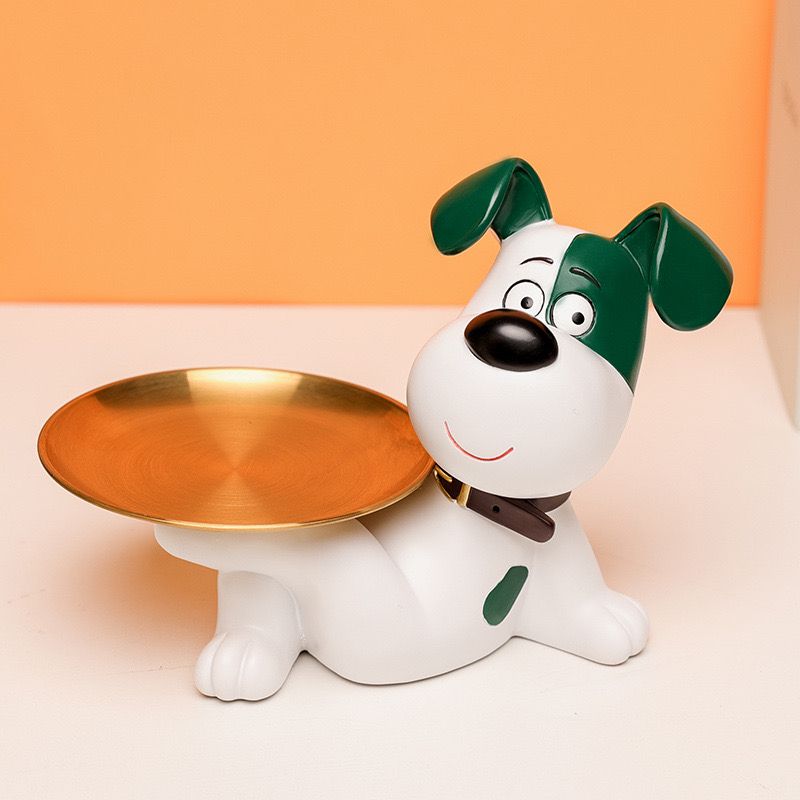 Funky Pet Dog With Tray Sculpture