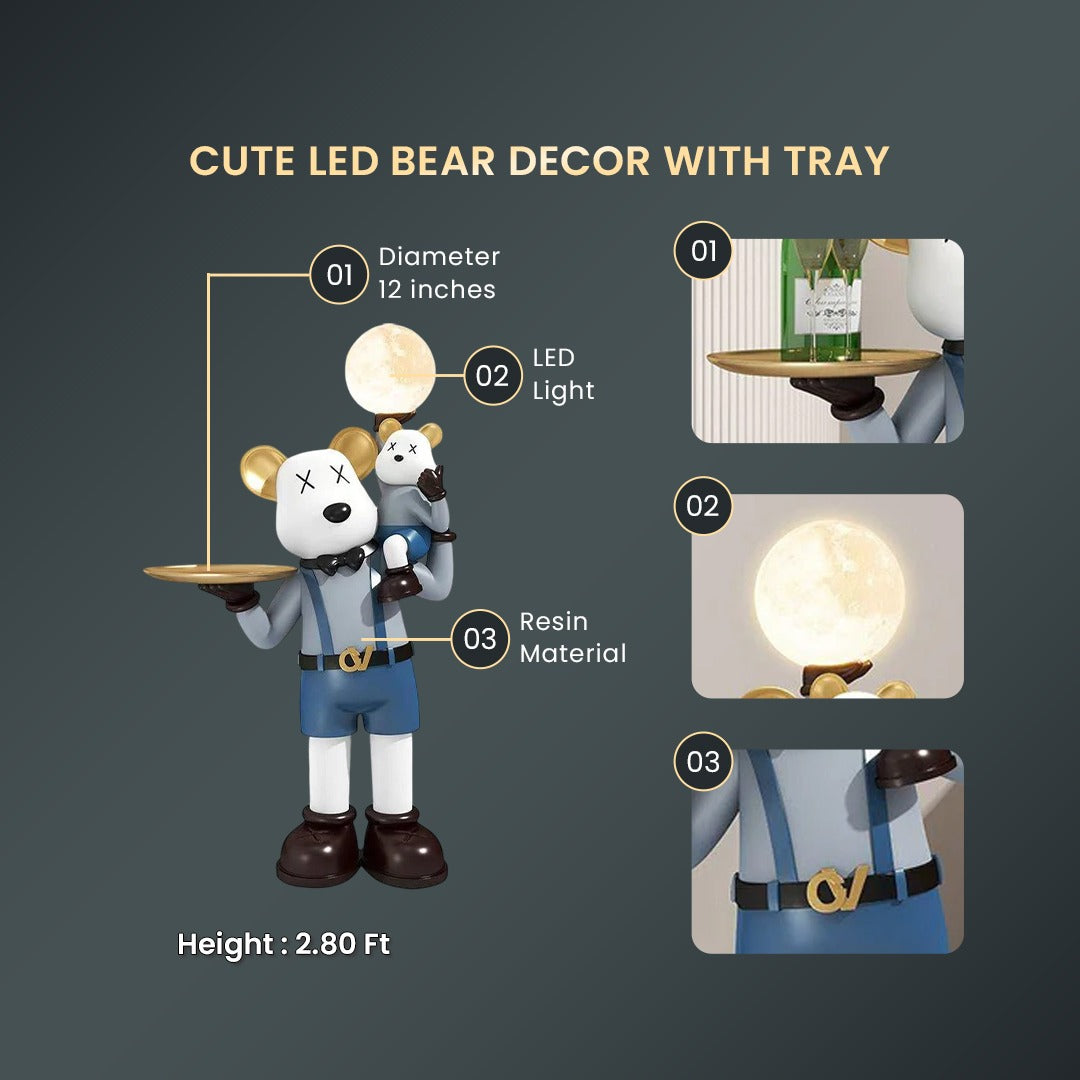 CUTE LED BEAR DECOR WITH TRAY