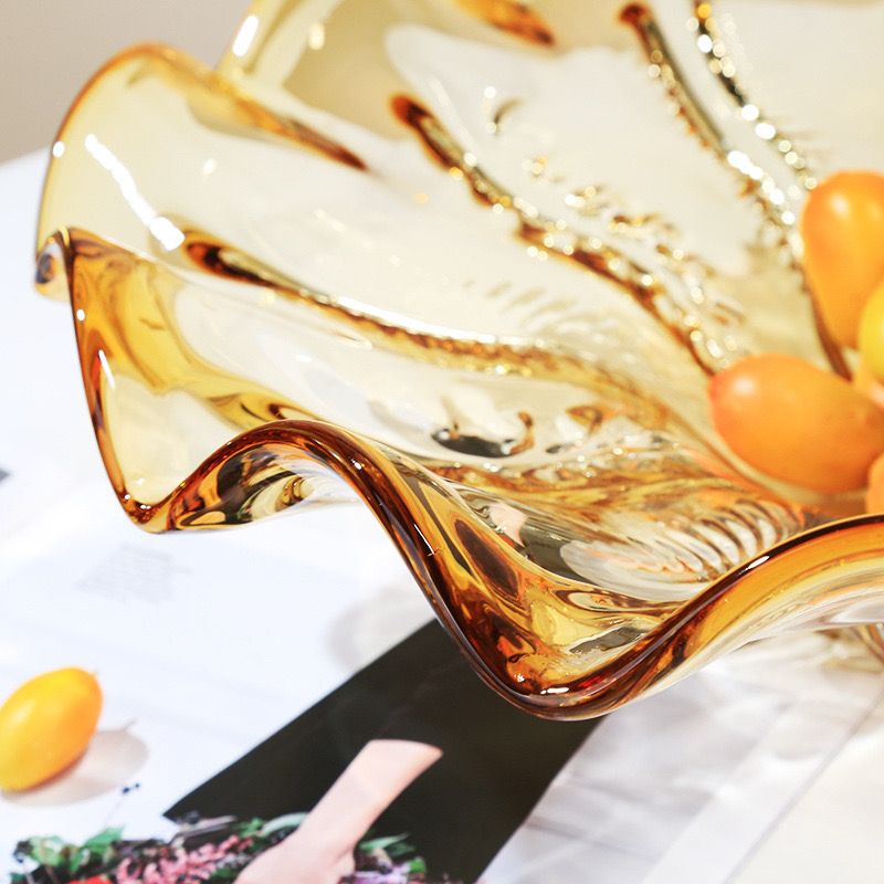 Yellow Crystal Luxe Decorative Centerpiece & Platter