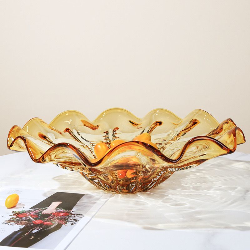 Yellow Crystal Luxe Decorative Centerpiece & Platter