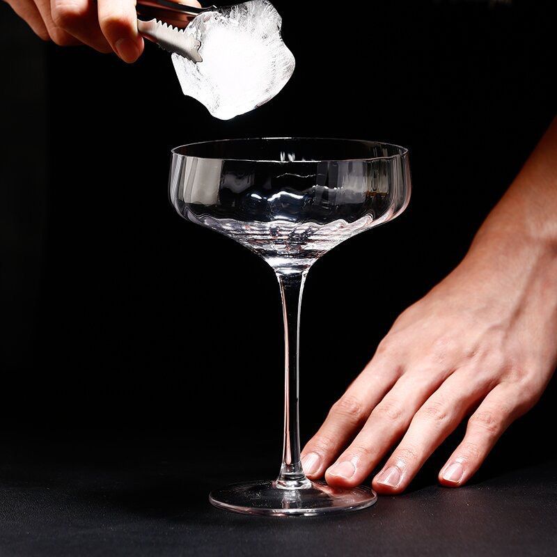 Modern Stripe Cocktail Coupe Glass - Set Of 6