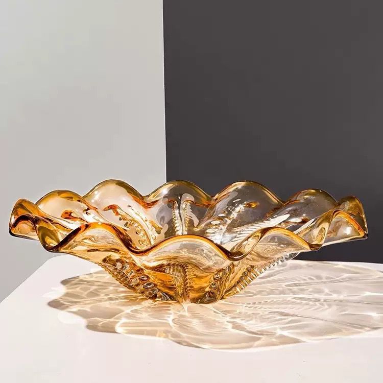 Yellow Crystal Luxe Decorative Centerpiece & Platter