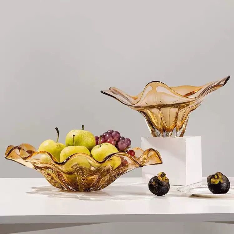 Yellow Crystal Luxe Decorative Centerpiece & Platter