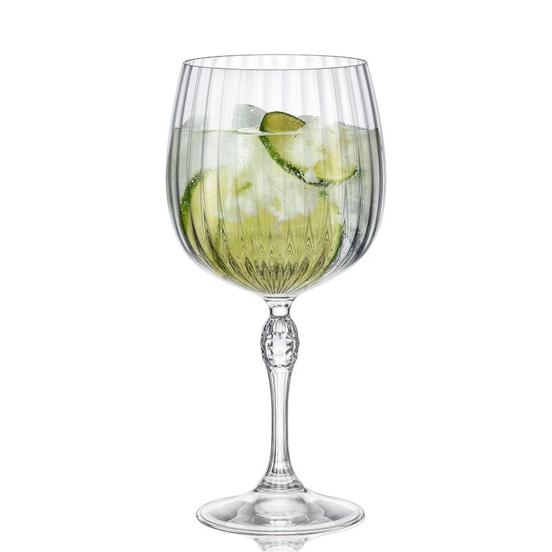 america's gin tonic crystal glass - set of 2 - made in italy