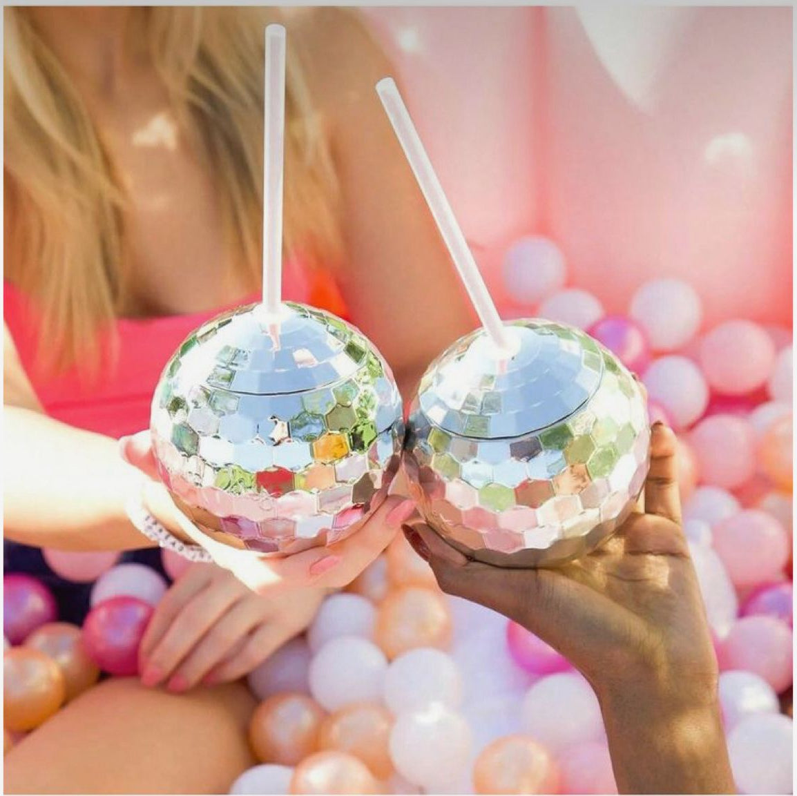Plastic Disco Ball Cocktail Cup - 600ml - Set Of 2