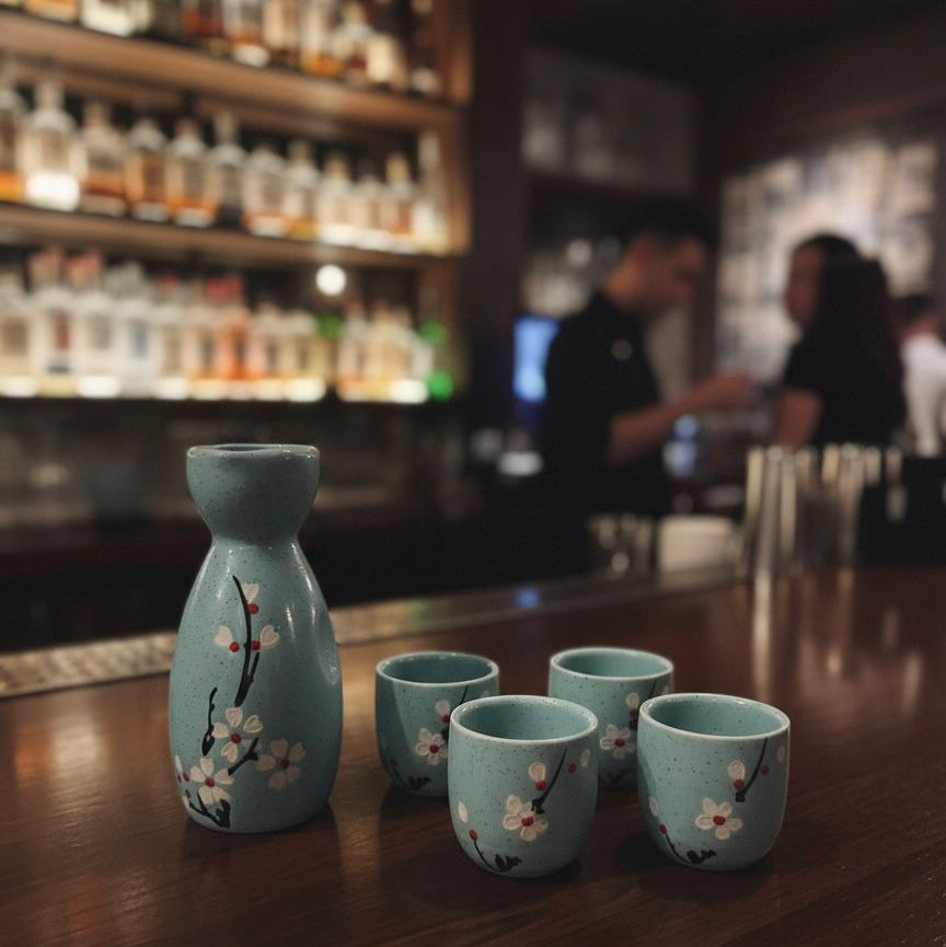 SAKE DRINKING GLASS SET OF 5