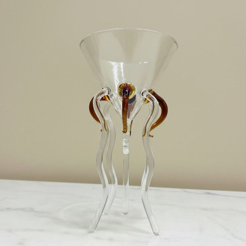 handcrafted octopus cocktail glass - set of 2