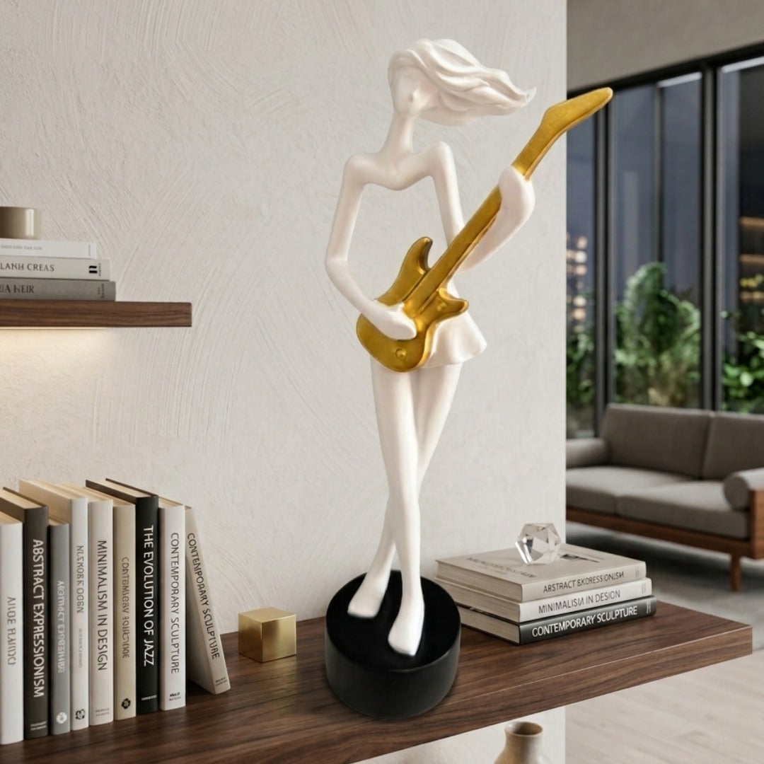 Guitar Playing Girl Sculpture