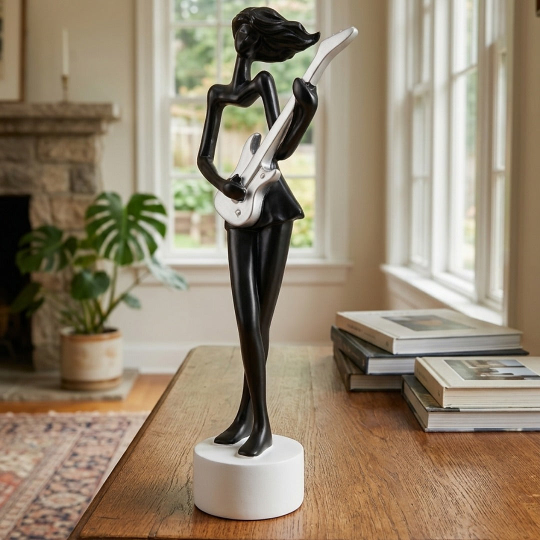Guitar Playing Girl Sculpture