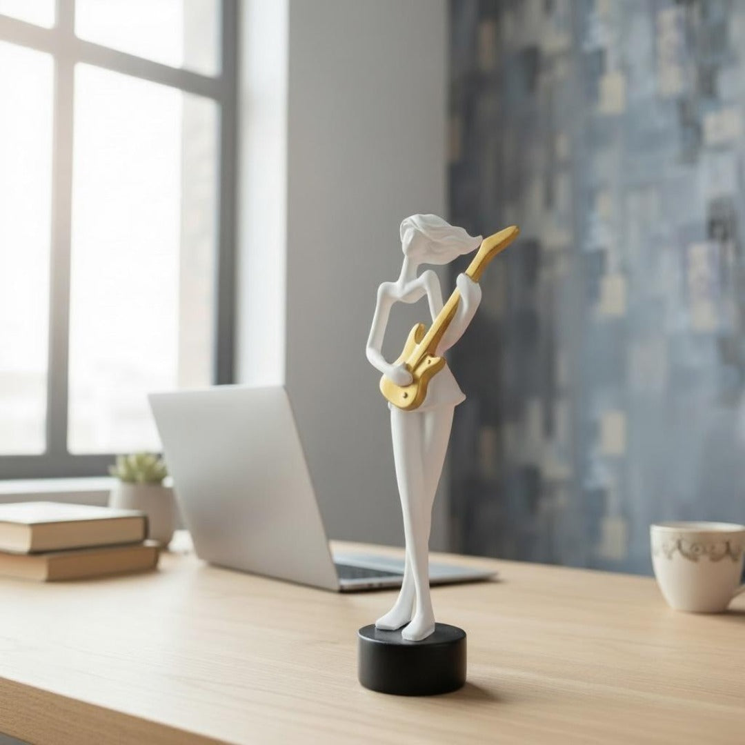 Guitar Playing Girl Sculpture