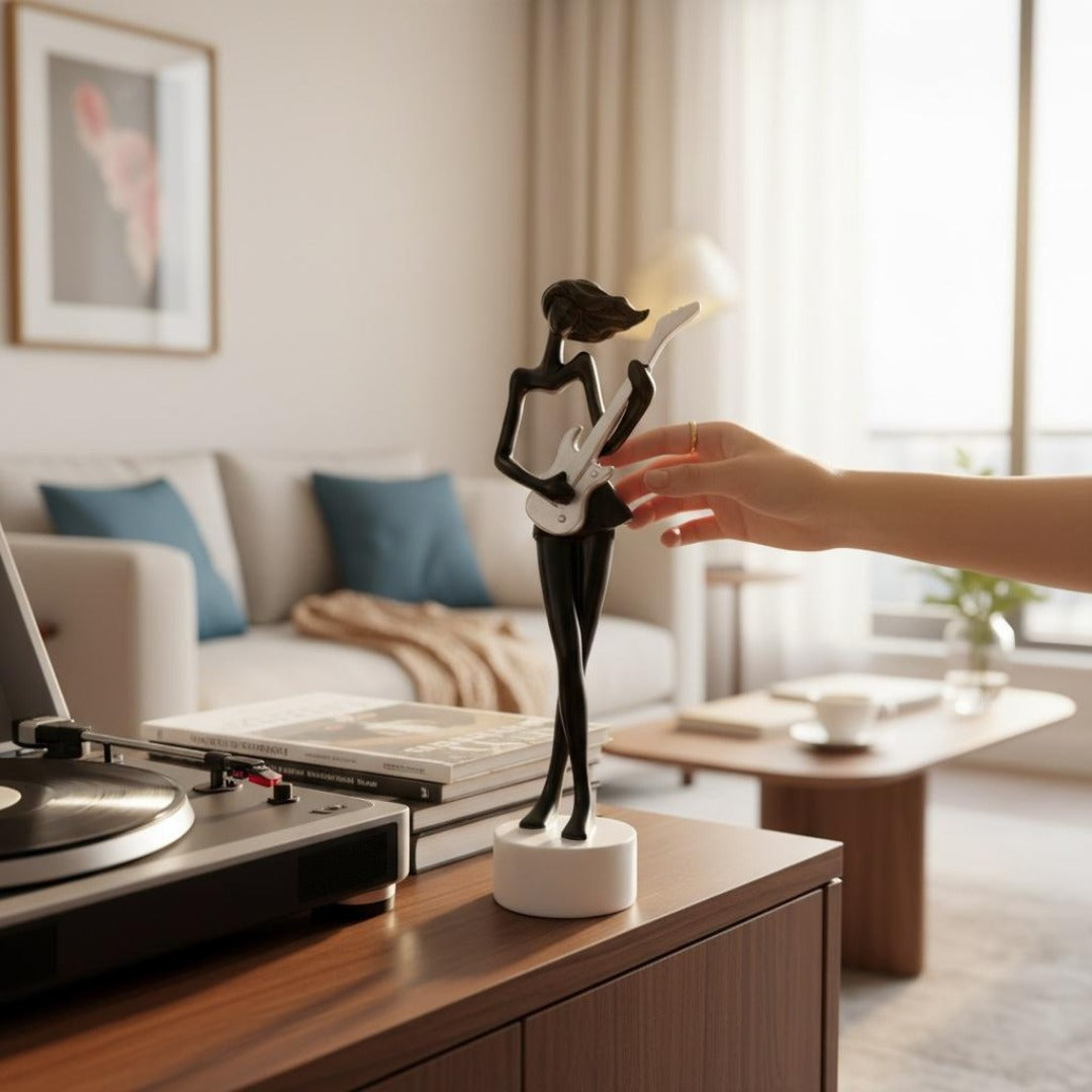Guitar Playing Girl Sculpture