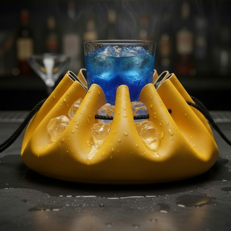 Cocktail ice bag in vegan leather - set of 2