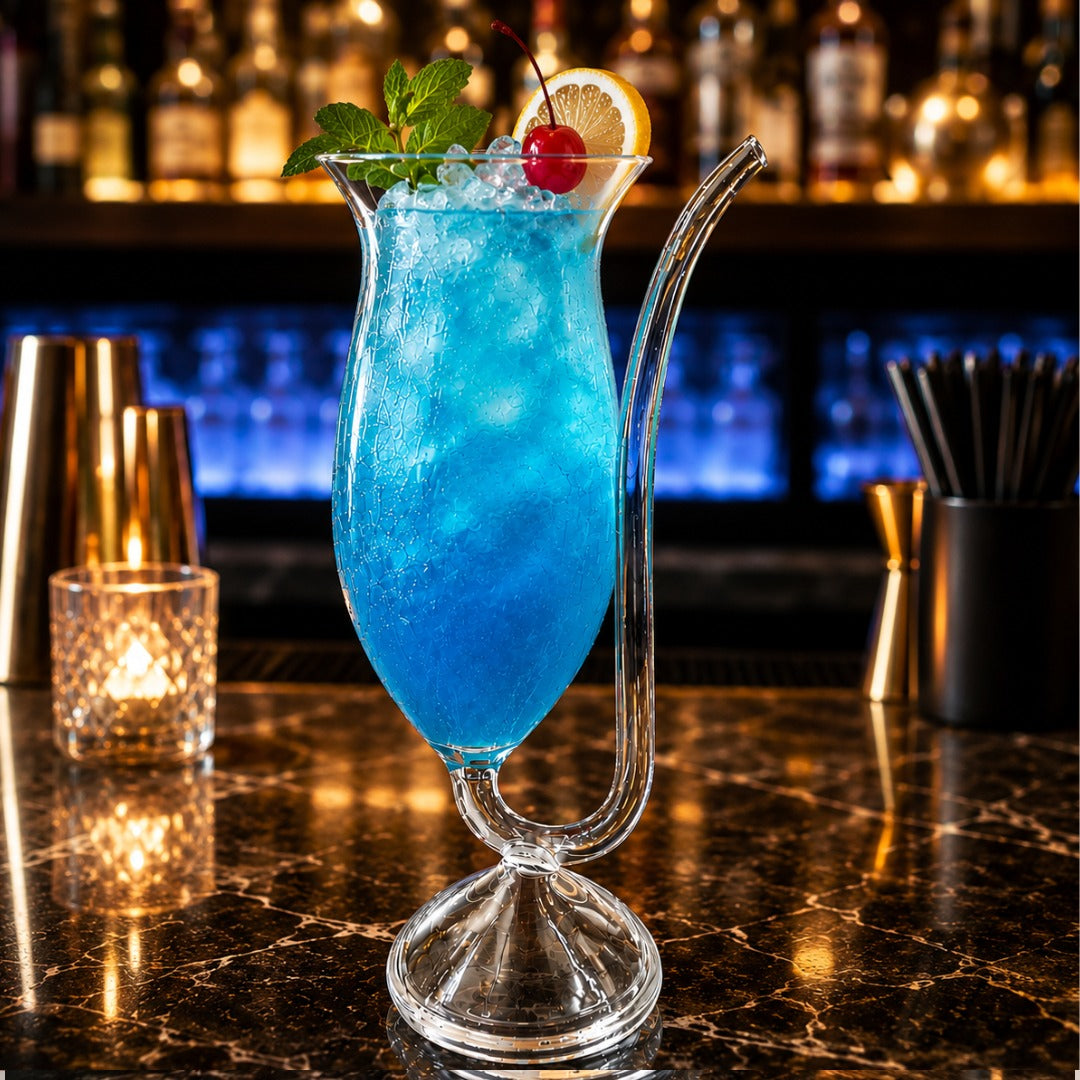 straw cocktail glass - set of 2