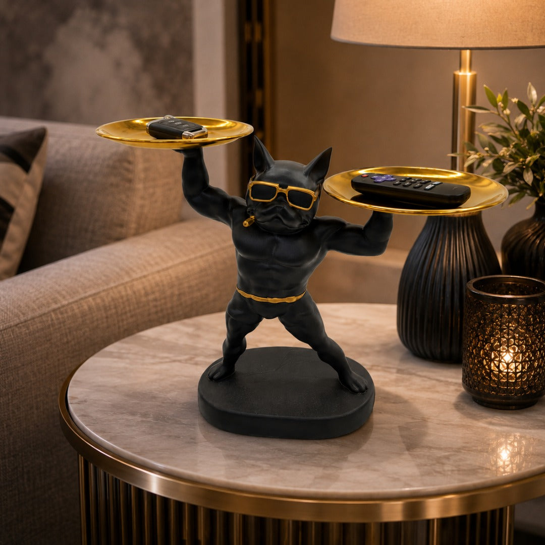 Muscular Dog Double Tray Decor