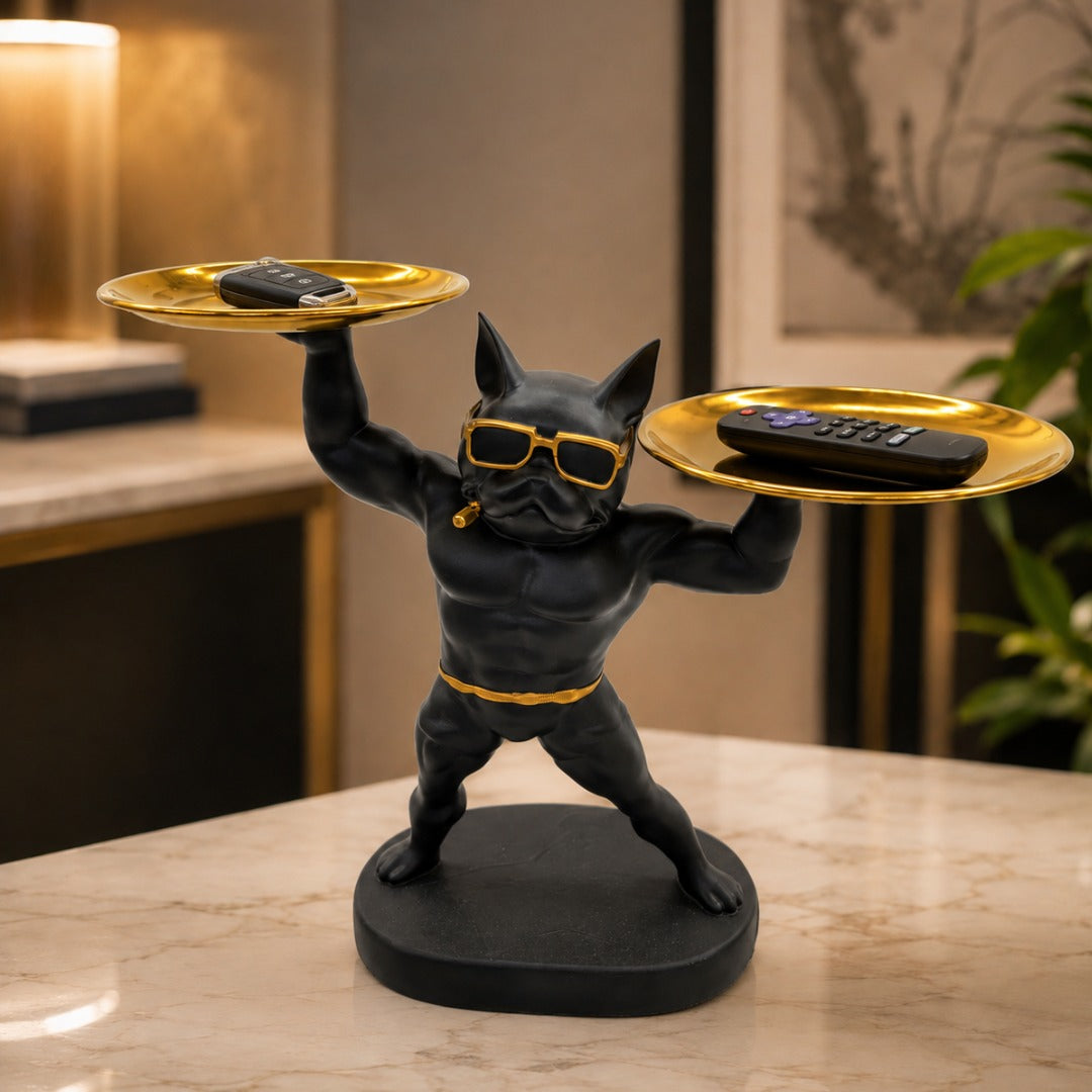 Muscular Dog Double Tray Decor