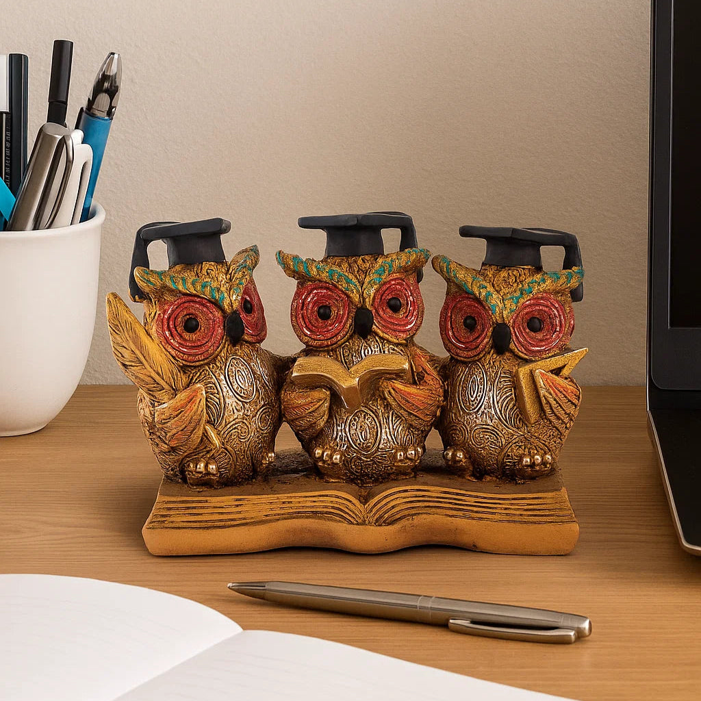 Scholar Owl with Knowledge Book