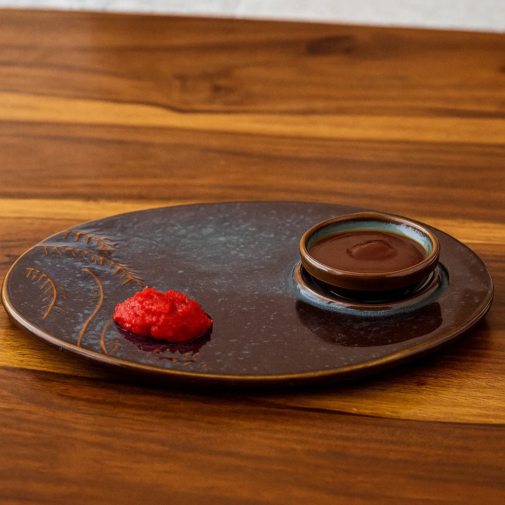 Earth Tone Stoneware Serving Platter