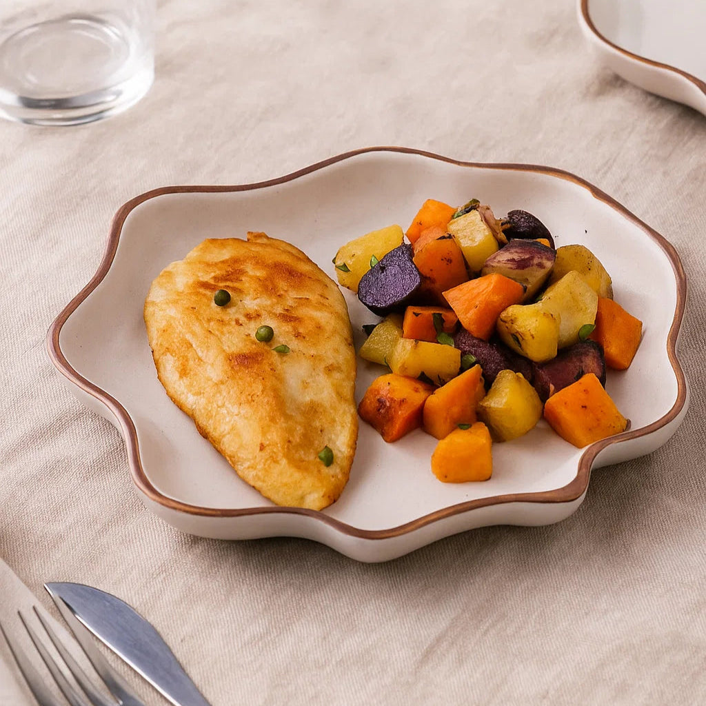 Handcrafted Zigzag Stoneware Platter