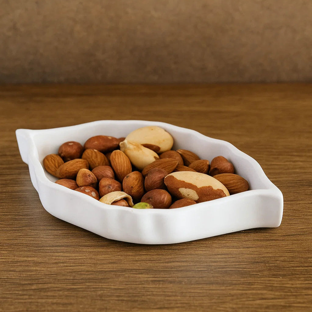 Handcrafted Leaf Shape Platter - Set Of 2