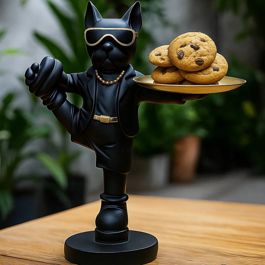 Playful Urban Dog Figurine