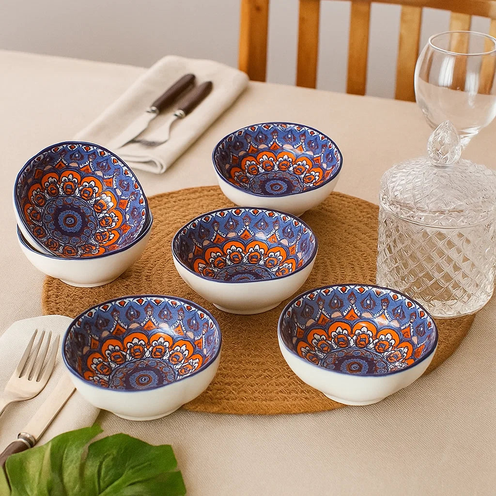 Ceramic Mandala Bowls - Set of 6 (100 ml)