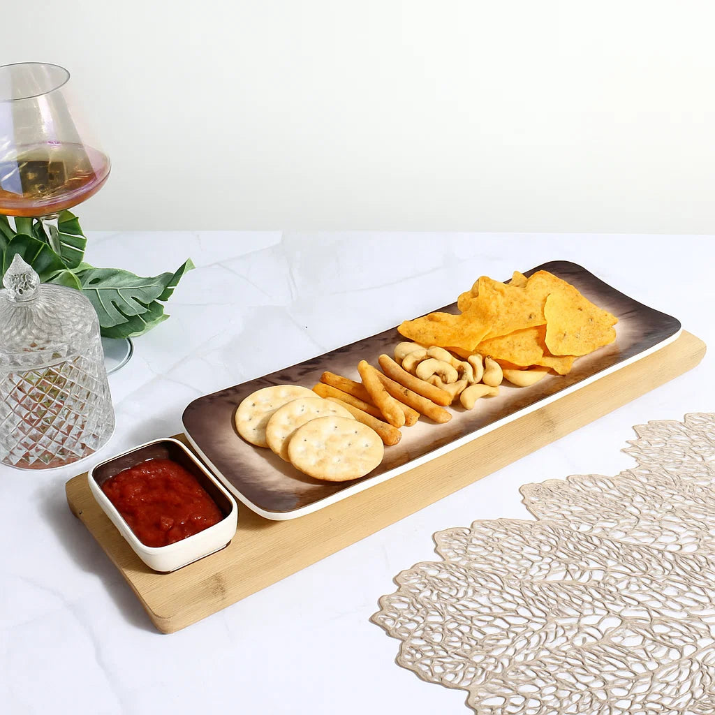 Ombre Serving Platters - Brown