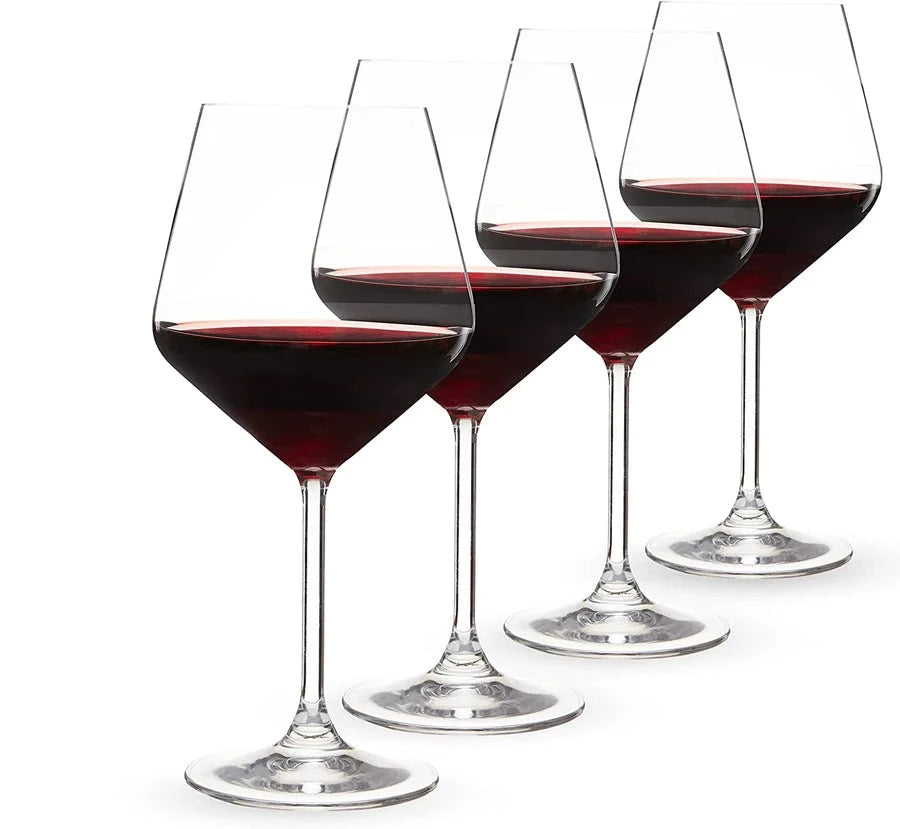 BURGUNDY WINE CRYSTAL GLASS - SET OF 4-MADE IN GERMANY